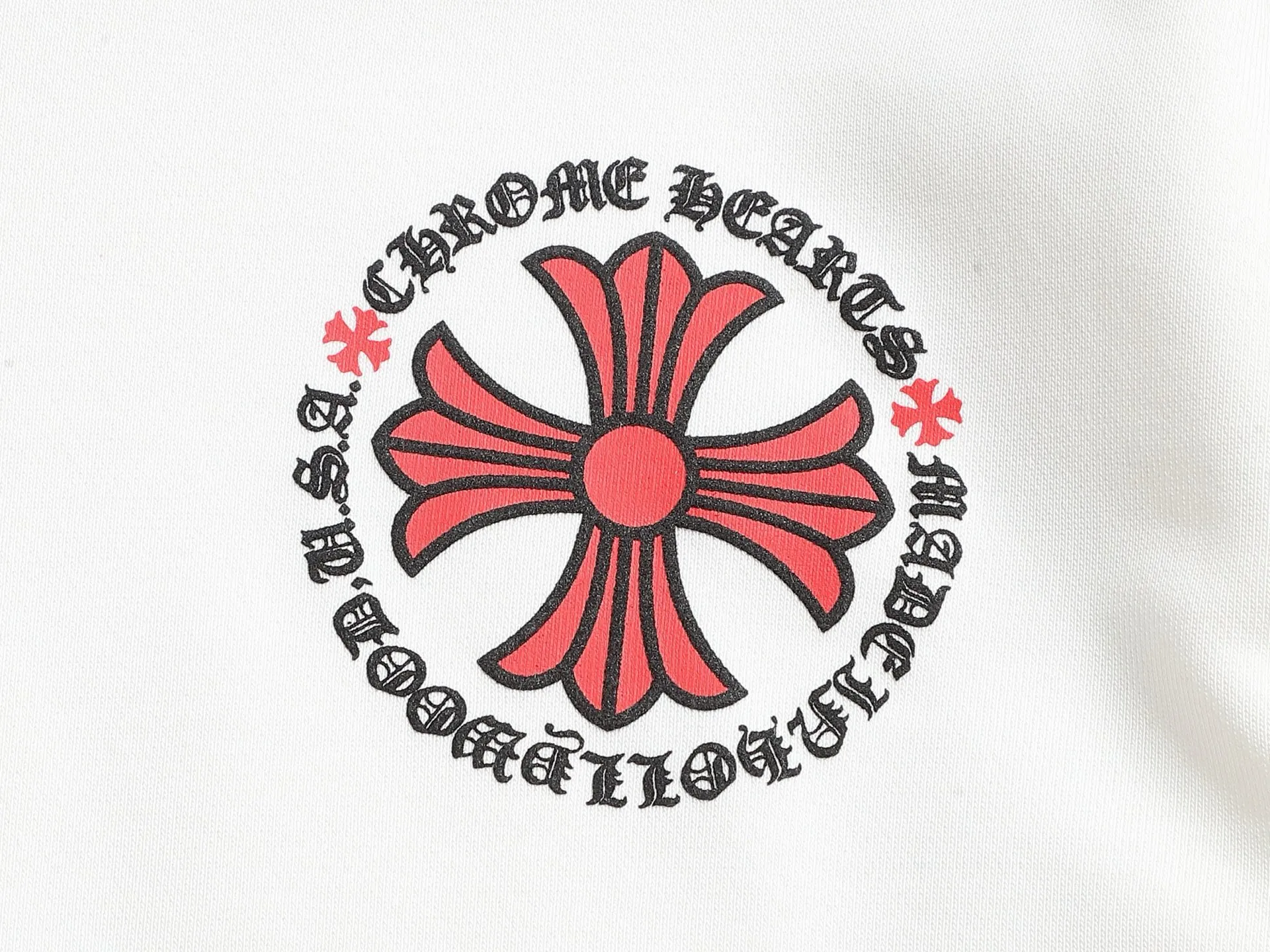 P230 Chrome hearts ch Chrome hearts cross printed round neck sweatshirt, large version, loose and stylish, low version, slim version, upper body and crotch pull, 100% commitment: top quality, not fast food, the highest version on the market, top quality, 420g, 26 custom-dyed double yarn cotton, same style for men and women, complete with three standards. Color: Black White Size: XS-L